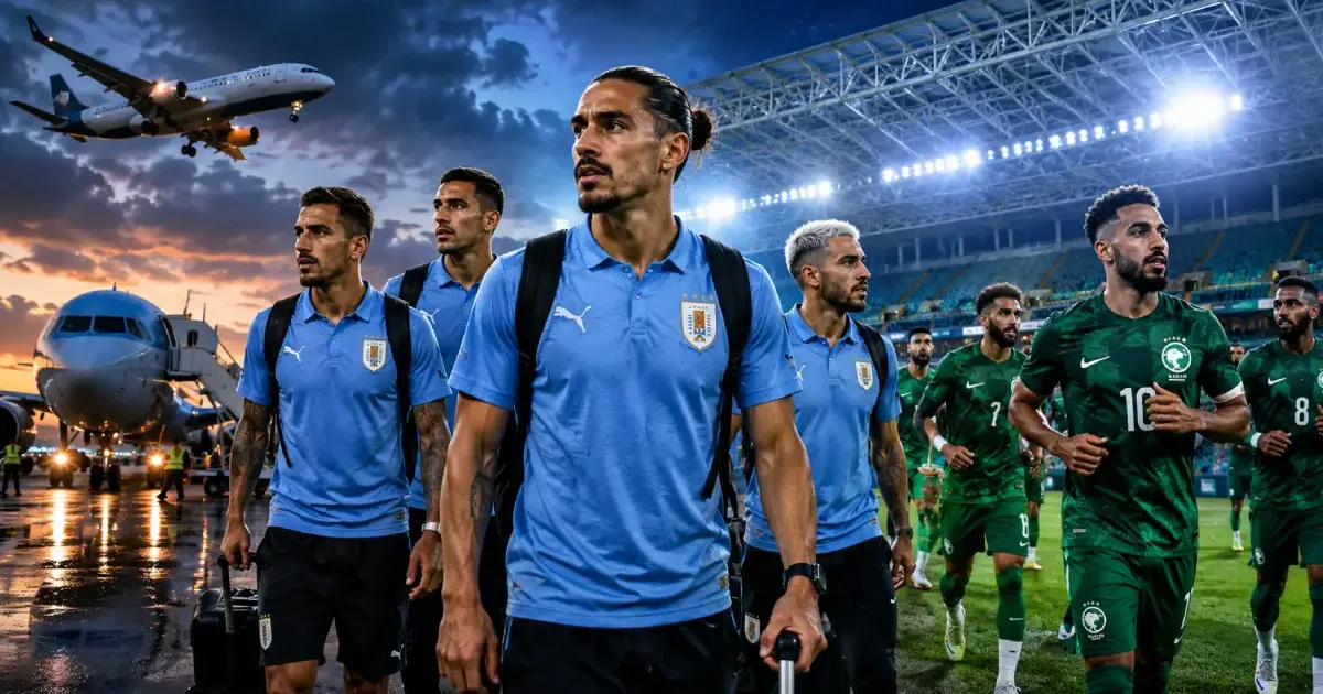 FIFA World Cup 2026 : உருகுவே அணிக்கு விமான நிலையத்தில் சிக்கல்! சவூதி அரேபியாவுடனான மோதல் தொடருமா?