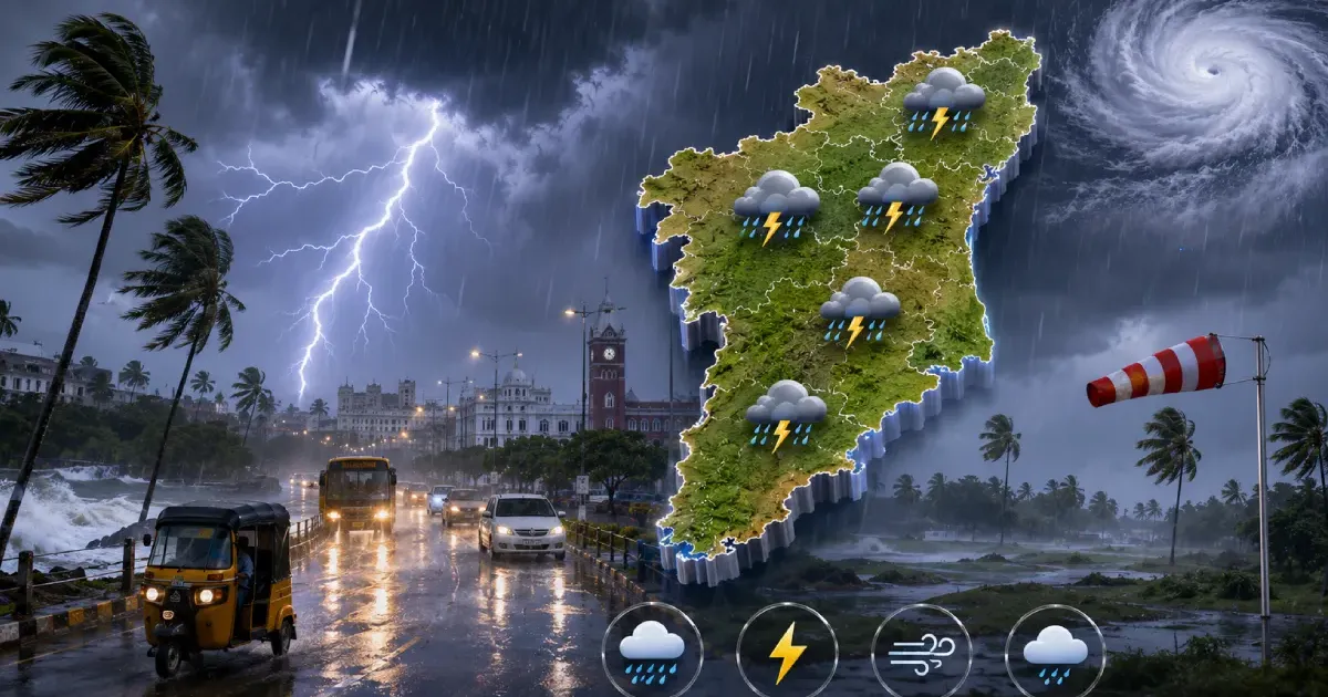 தமிழகத்தில் இடி, மின்னலுடன் கூடிய மழைக்கு வாய்ப்பு - வானிலை ஆய்வு மையம் தகவல்! 