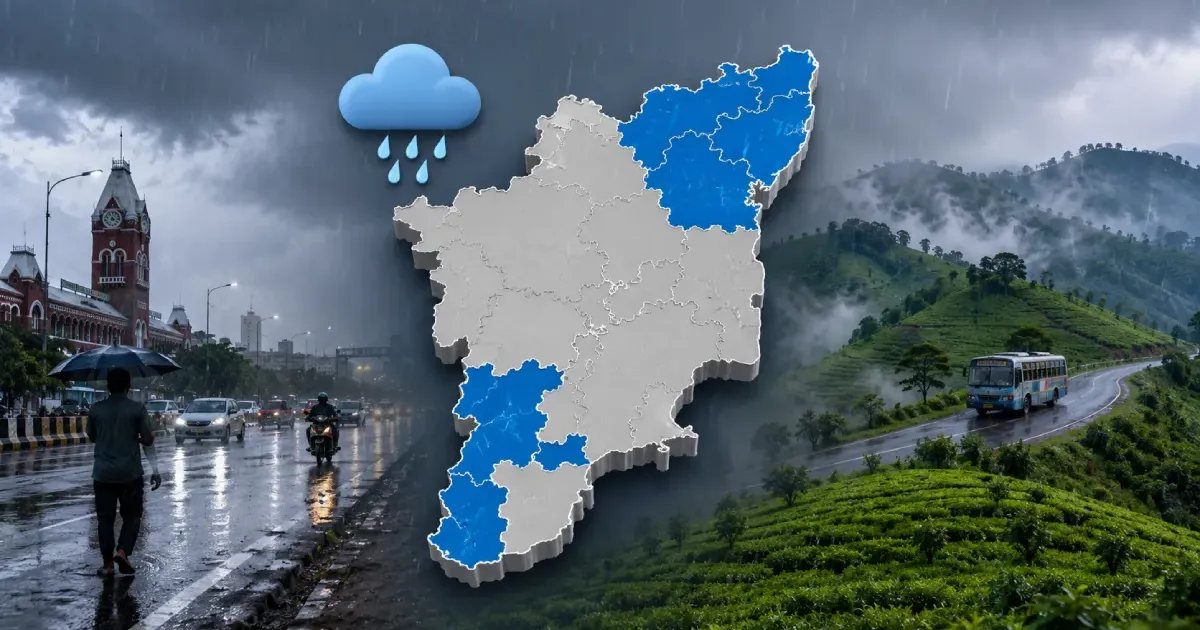 வானிலை அப்டேட் : சென்னை, கோவை உள்ளிட்ட மாவட்டங்களில் 1 மணி வரை மழை!